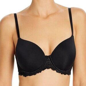 Natori Black Renew Lace Accent Bra 36H NWT